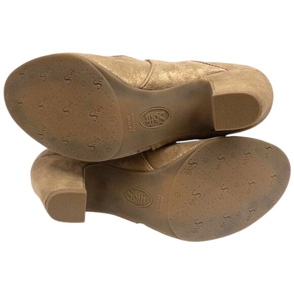 Sofft Miranda Mary Jane Pumps Heels Gold Suede Women's Size 8 - Picture 5 of 6